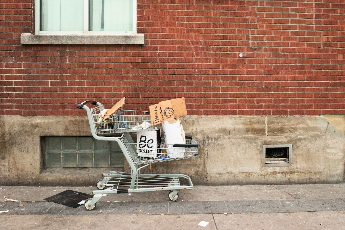 a shopping cart on an aisle