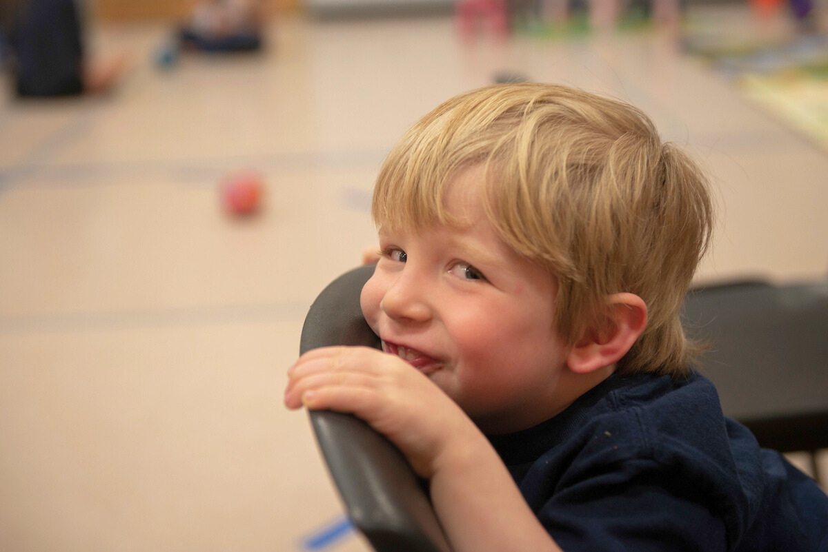 A child smiling