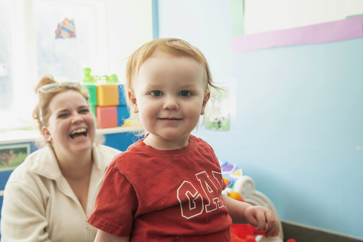 A child smiling